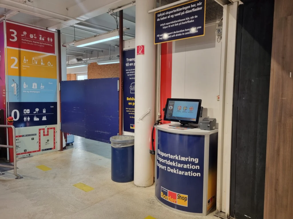 De balie voor de exportverklaring in de BorderShop